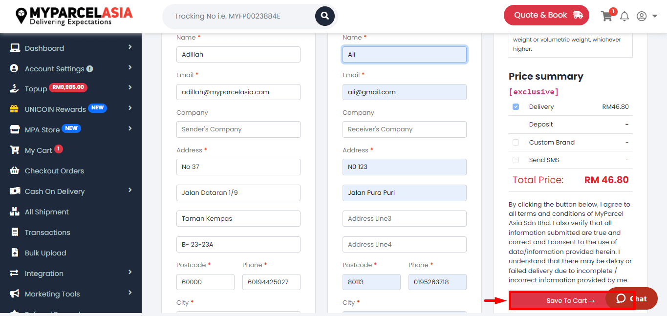 Create international delivery step-6