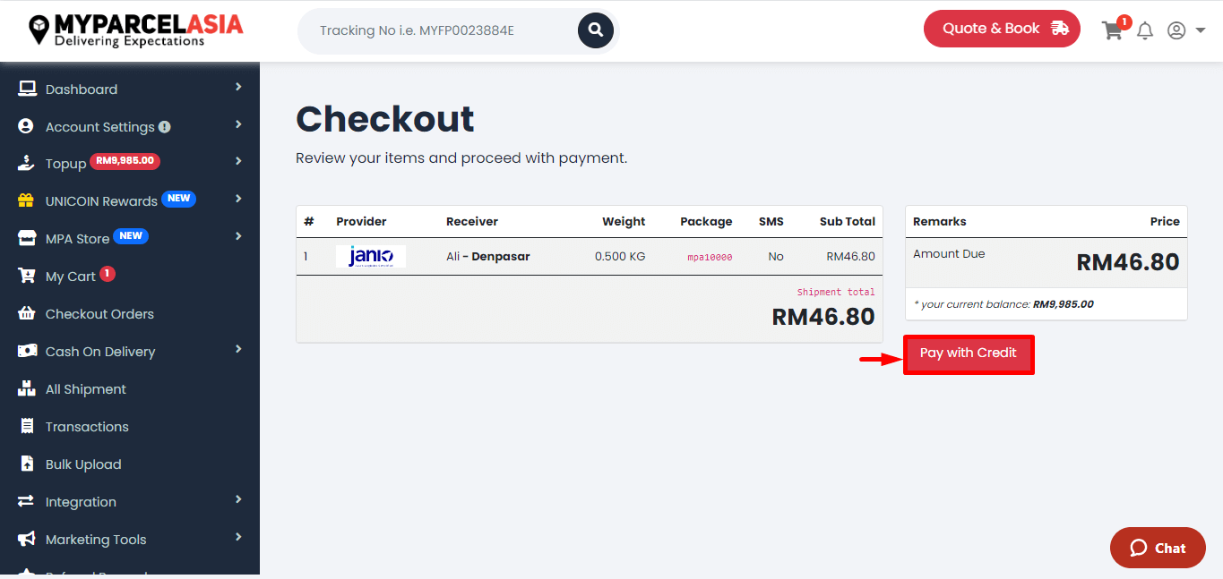 Create international delivery step-8