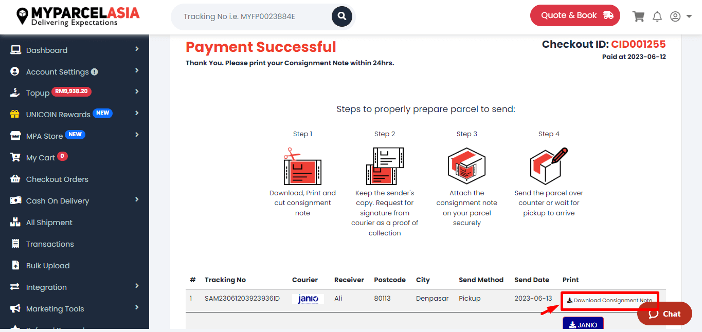 Create international delivery step-9