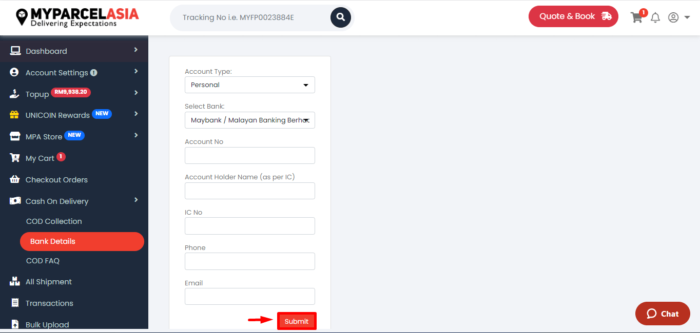 How to cash on delivery step-9