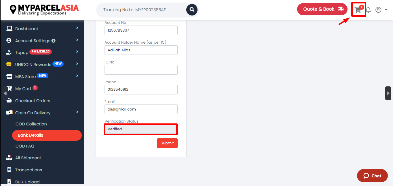 How to cash on delivery step-10