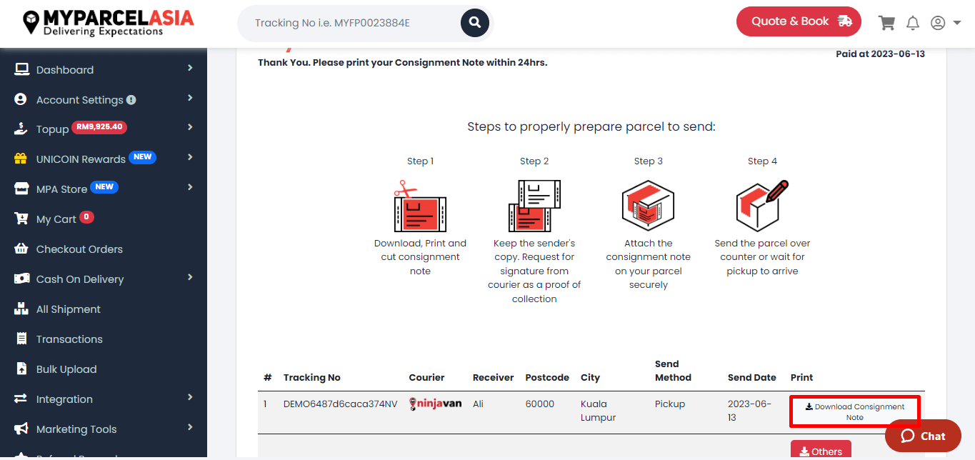 How to cash on delivery step-13