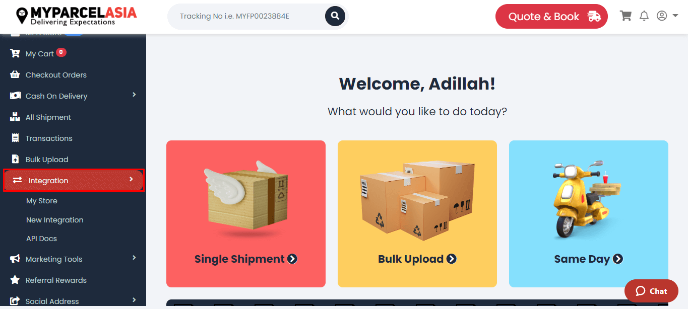 Integration with MyParcel Asia step-2