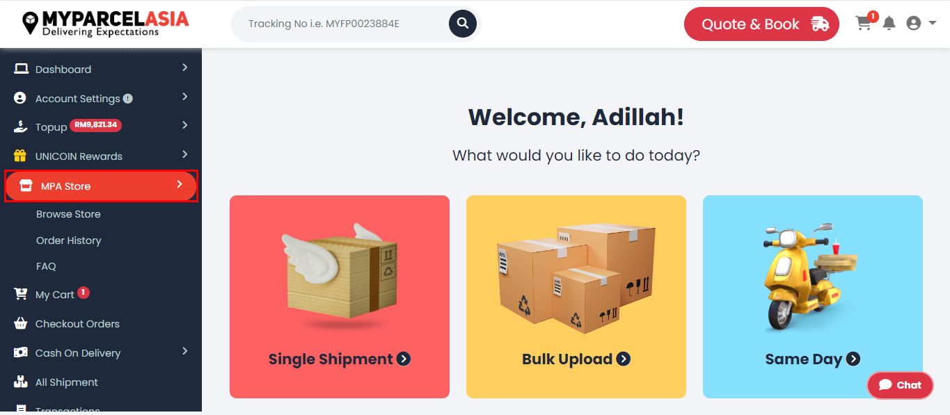 How to purchase item on MPA store step-2