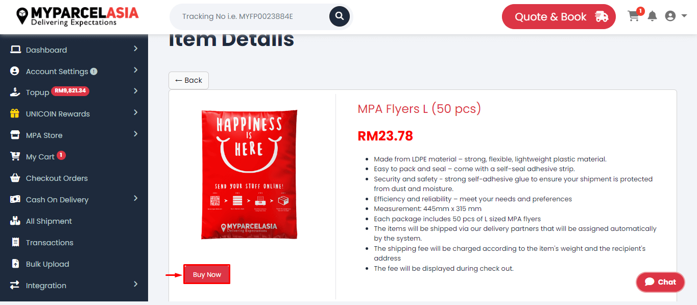How to purchase item on MPA store step-4