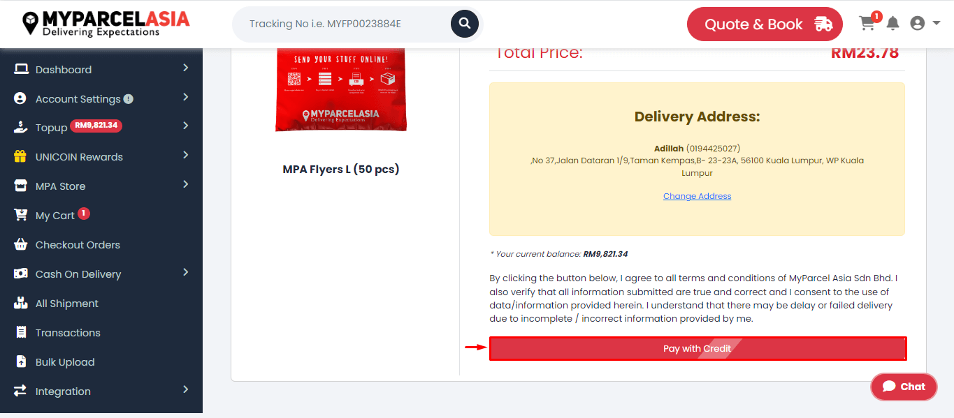 How to purchase item on MPA store step-5