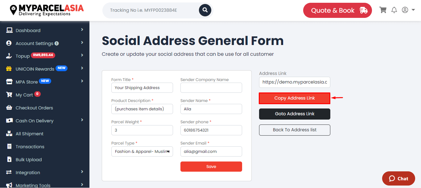 How to create social link step-6