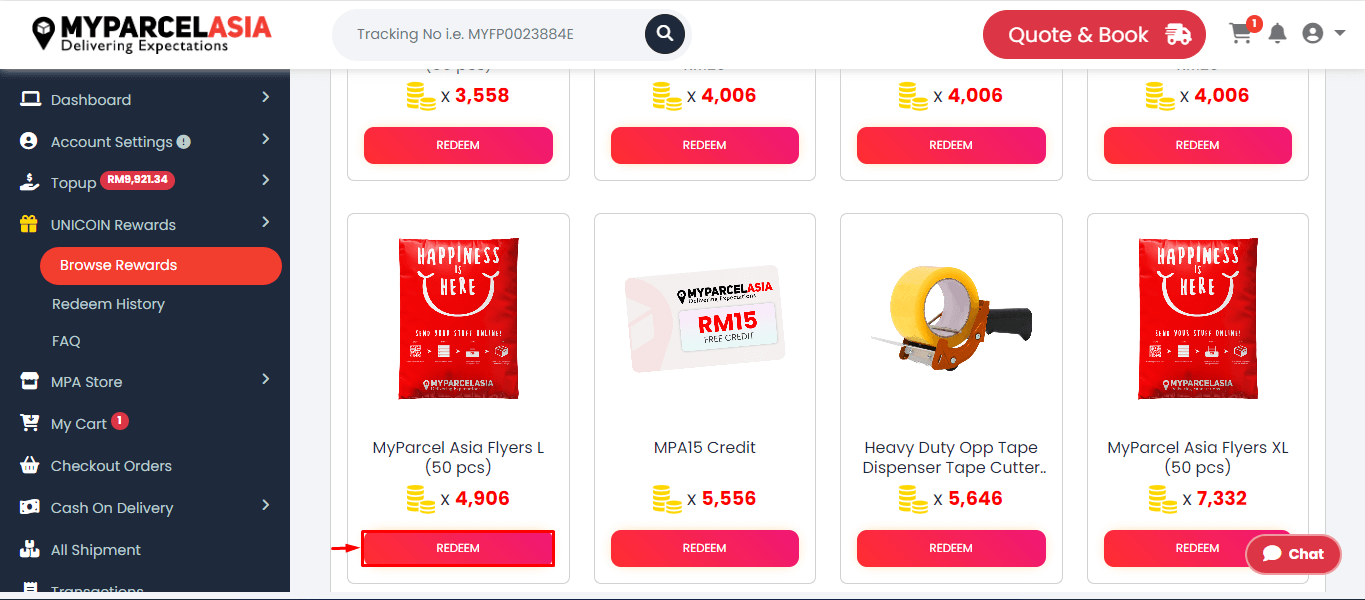 5th step to redeem UNICOIN