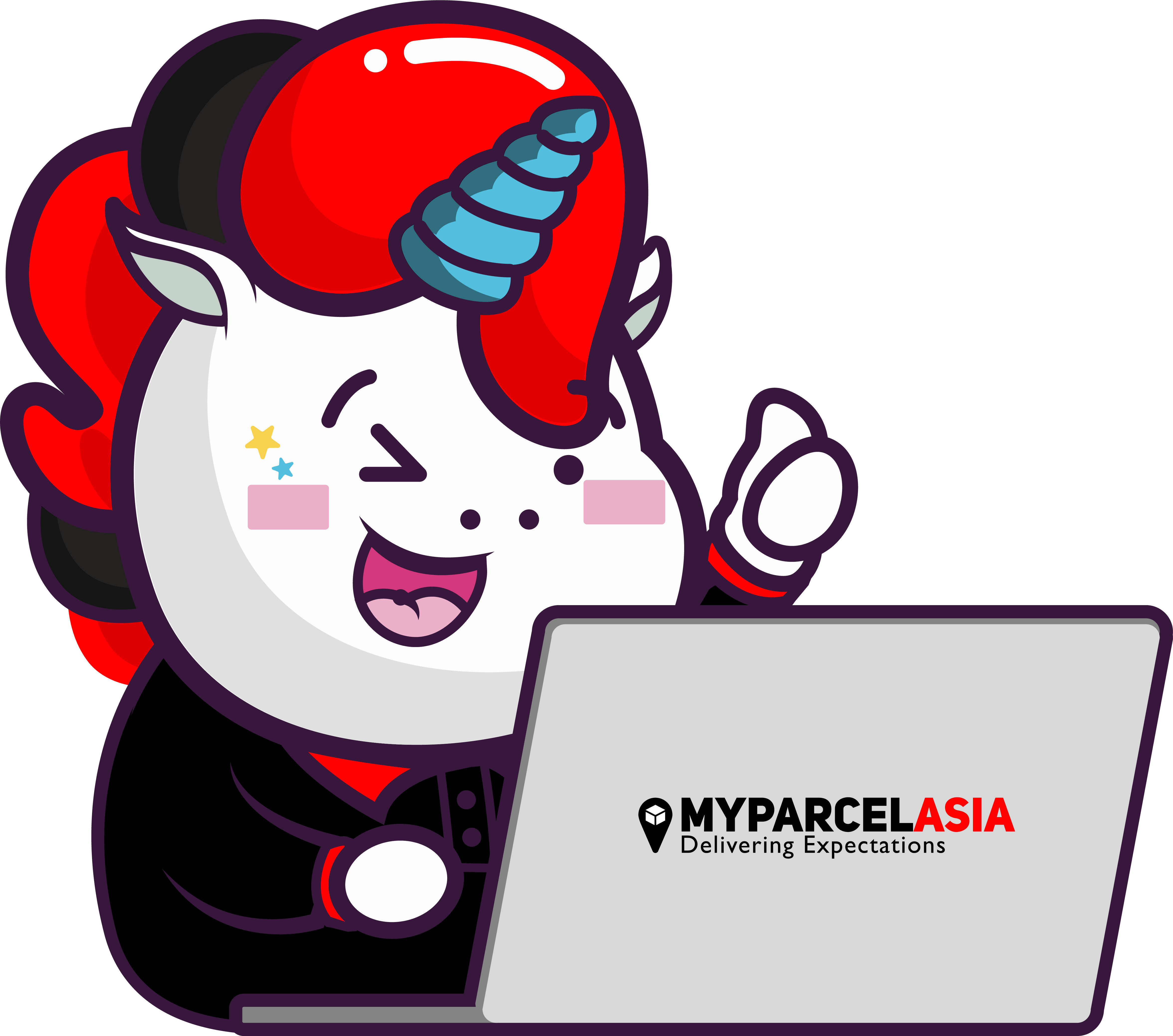 unicorn with laptop